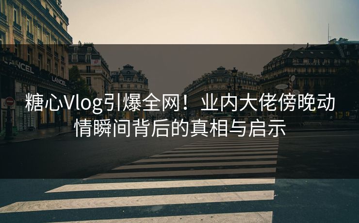 糖心Vlog引爆全网！业内大佬傍晚动情瞬间背后的真相与启示