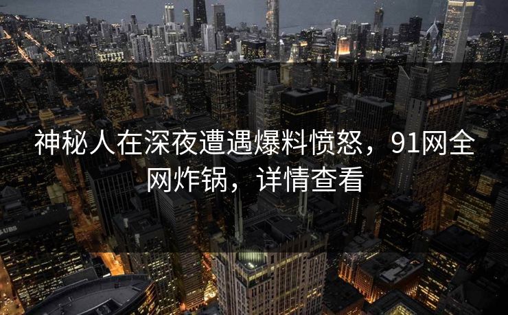 神秘人在深夜遭遇爆料愤怒，91网全网炸锅，详情查看